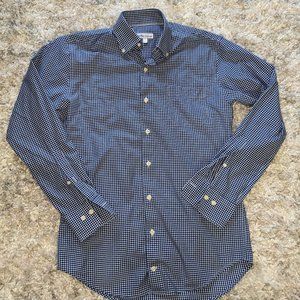 Peter Millar blue gingham button down shirt size small